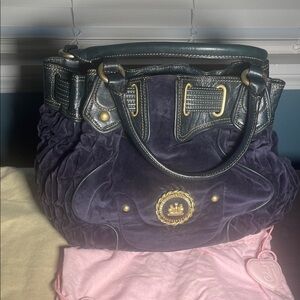 Juicy Couture Dark Blue and Gold Shoulder Bag